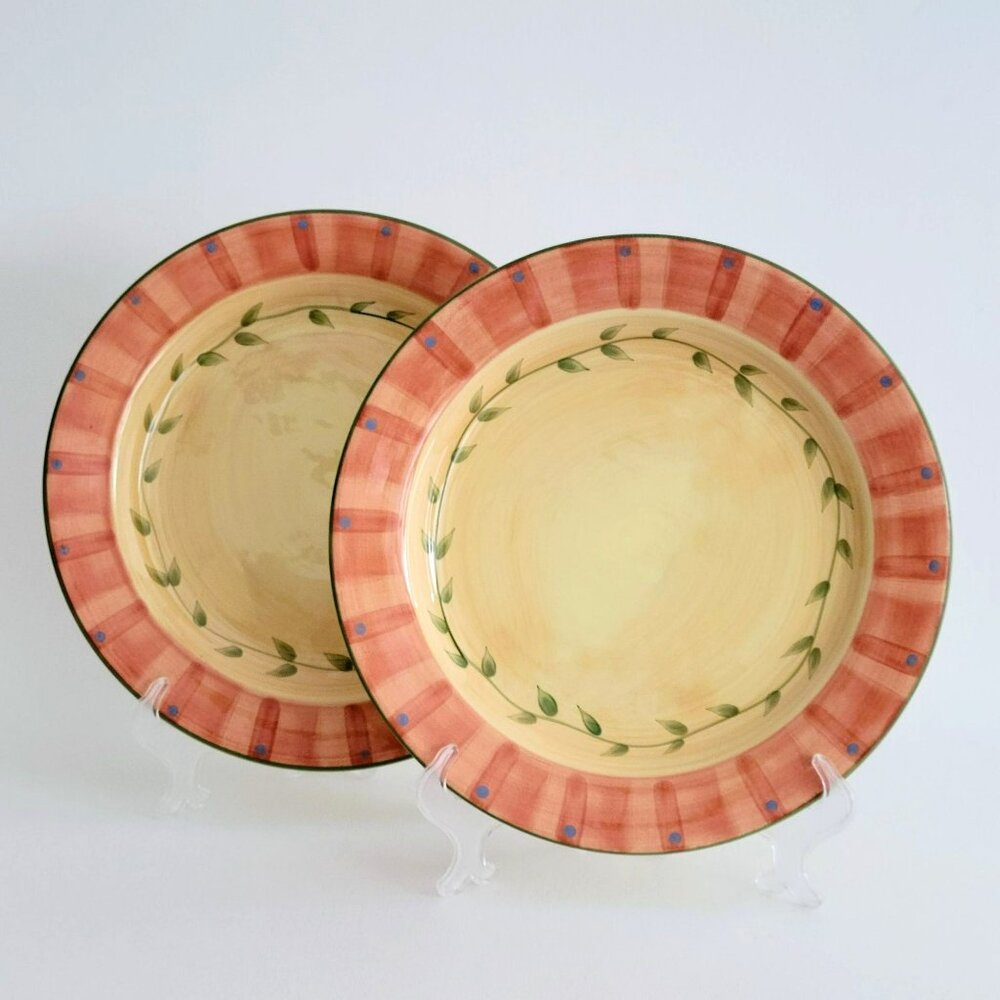 Pfaltzgraff Napoli Stoneware Dinner Plate Set of 2, Yellow & Orange Discontinued